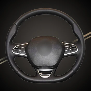 

Car Braid On The Steering Wheel Cover for Renault Kadjar Koleos Megane Talisman Scenic 2016 2017 Auto Braiding Covers Accessory