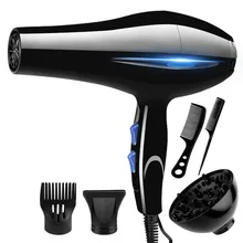 Secador de pelo eléctrico para el hogar y la peluquería, secadora de pelo de 220V, de alta potencia de 2000W, accesorio de peluquería con enchufe europeo