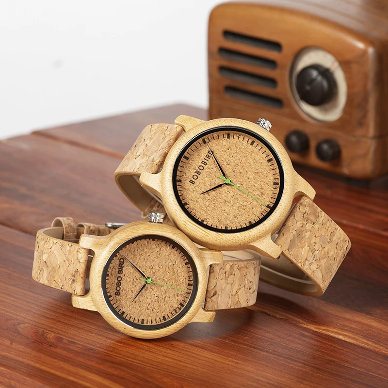 BOBO BIRD Customized Lover's Watches Engrave on Wooden Box Genuine Leather Strap Wood Quartz Men Women Timepieces Gift for Her - Цвет: Design 2