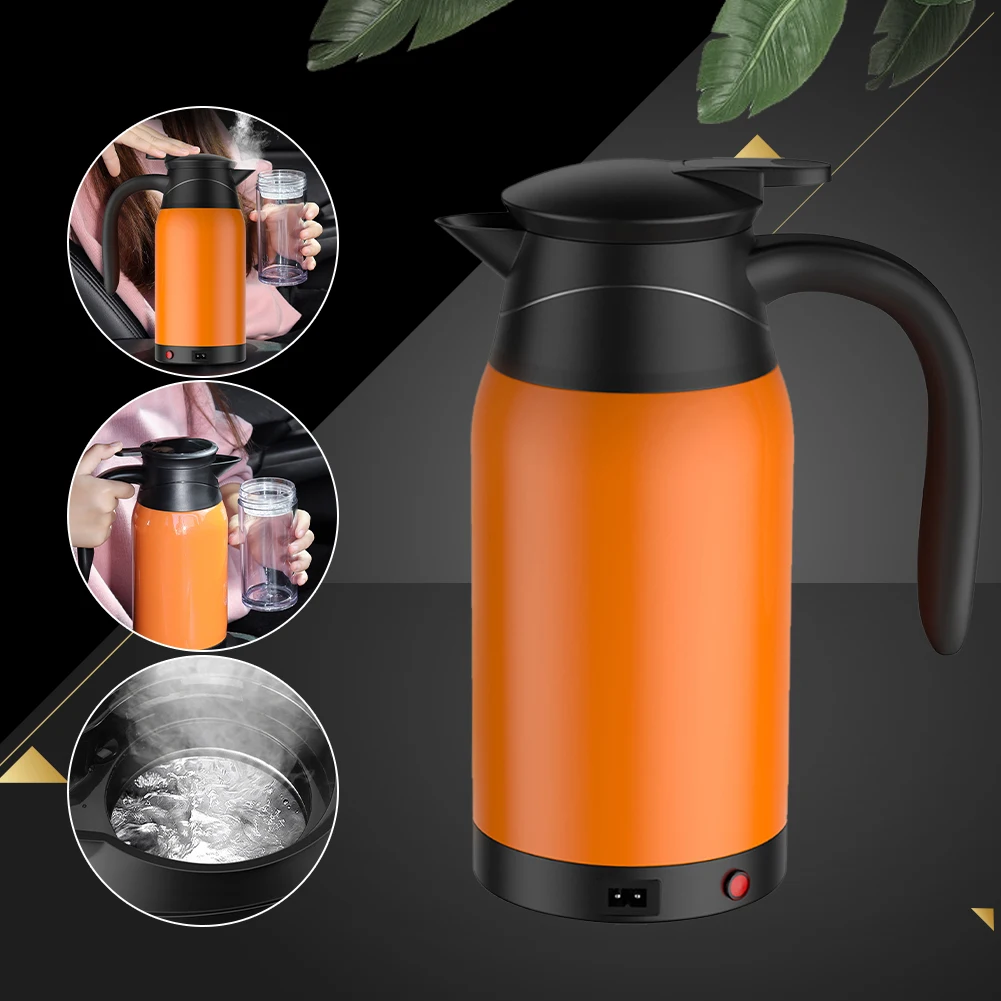 1000ml 12V/24V Electric Heating Cup Kettle Stainless Steel Water Heater Bottle for Tea Coffee Drinking Travel Car Truck | Автомобили и