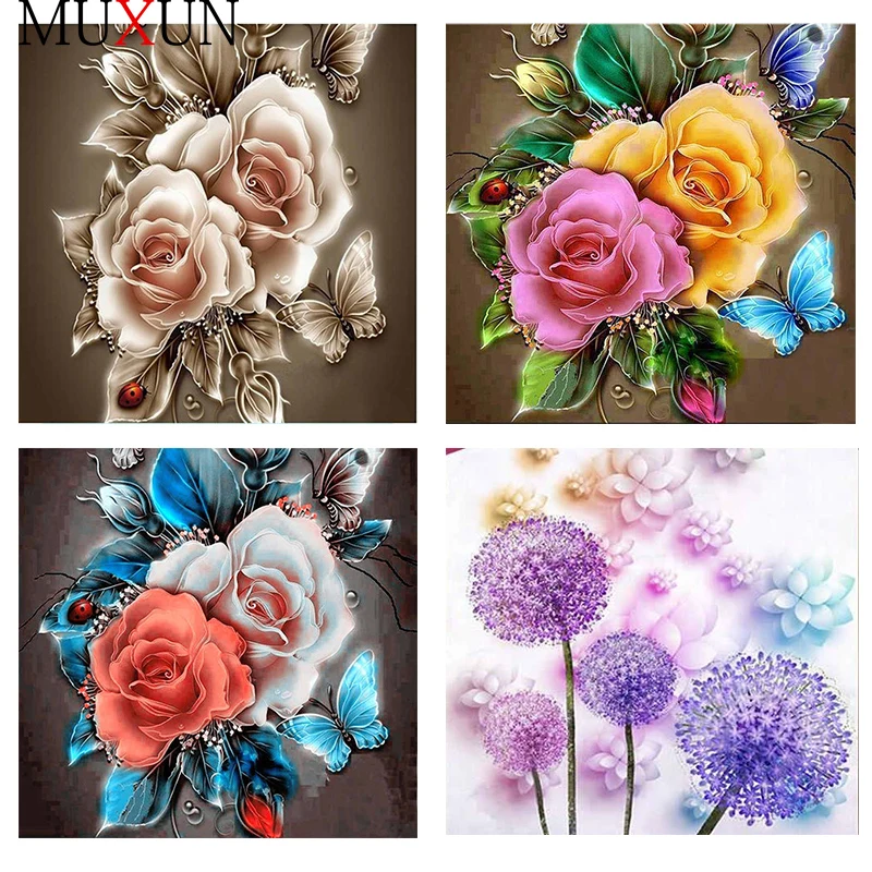 

2020 Top Popular Diamond Painting Flower Square/Round 5D Diamond Embroidery Full Set Diamond Wall Painting Mother Day Gift Ep377