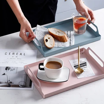 

Nordic Metal Storage Tray Desktop Cosmetic Tray Dessert Snack Plate Jewelry Display Tray for Kitchen Home Decoration WY60909