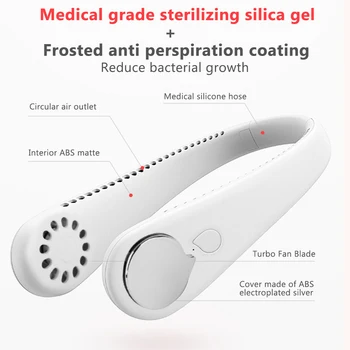 

Mini USB Portable Fan Neck With Rechargeable Battery wind Wearable Fan handheld Air Cooler Conditioner for sport