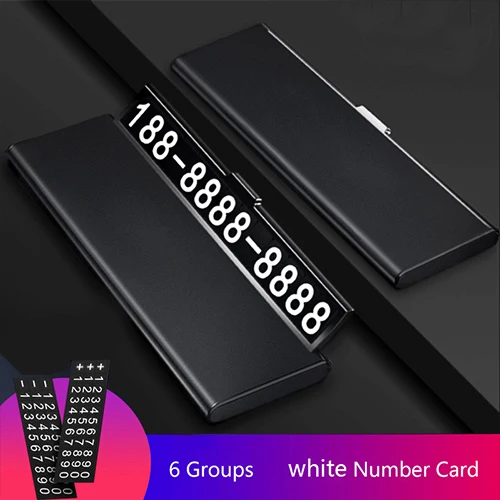 One-click hid Car Temporary Parking Card Phone Number Ultra-thin Drawer Hideable Luminous Telephone Number Plate car Accessories mobile phone holder Holders & Stands