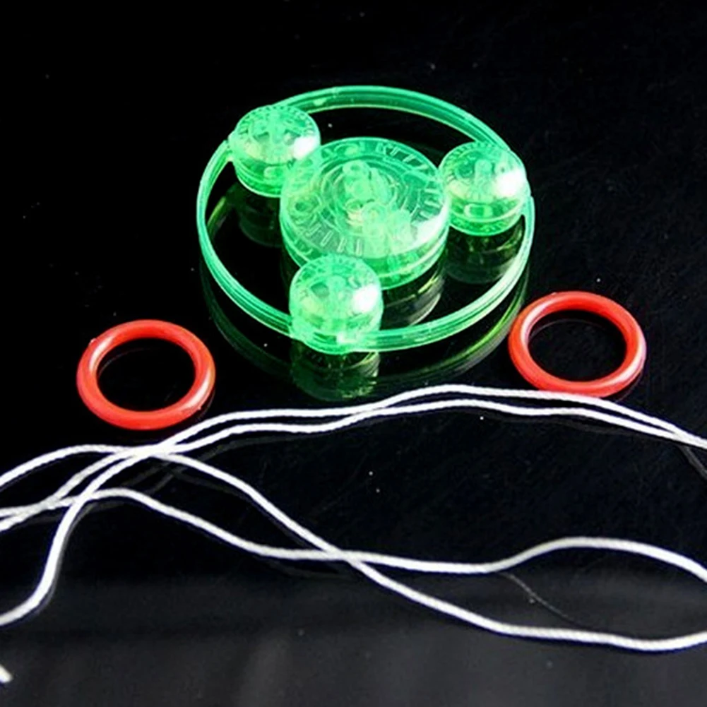 1PC New Hand Pull Luminous Flashing Rope Flywheel Toy Led Light Up Toys Novelty Flash Gyro For Children's Birthday Funny Gift