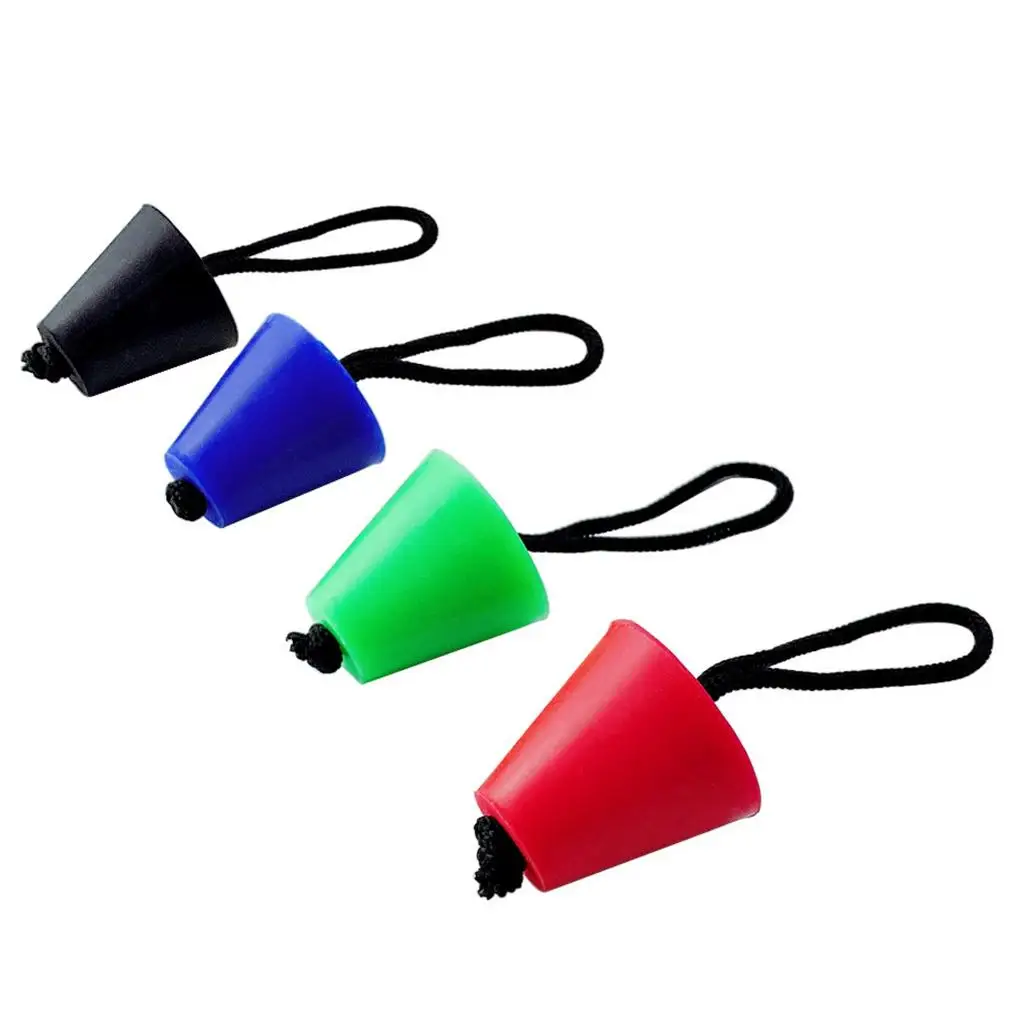 Kayak Canoe Boat Rubber Scupper Plugs Marine Dinghy Drain Holes Stopper Replacement with Lanyard, 4 Colors Available