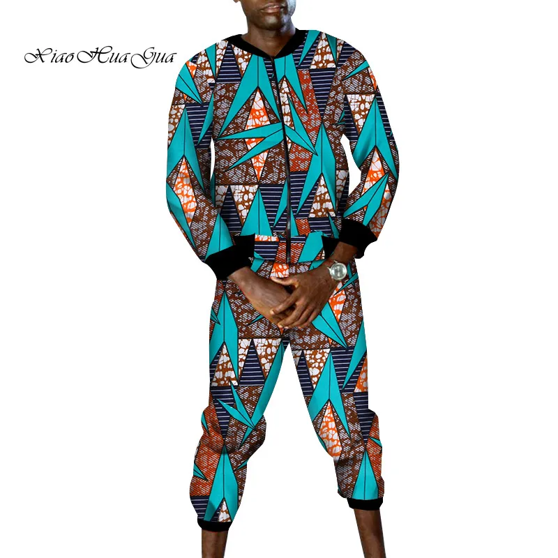 Bazin Riche/мужские комплекты из 2 предметов со штанами, африканская одежда, повседневные мужские комплекты с принтом в стиле пэчворк, топ