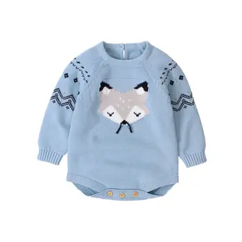 

Autumn Infant Baby Girls/Boys Long Sleeve Cartoon Animal Printed Rompers Kids Bodysuit Outfits