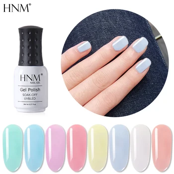 

HNM Crystal Jelly Color Gel Nail Polish UV LED Soak Off Manicure Salon 8ML Semi Permanent Enamel Varnish Lacquer