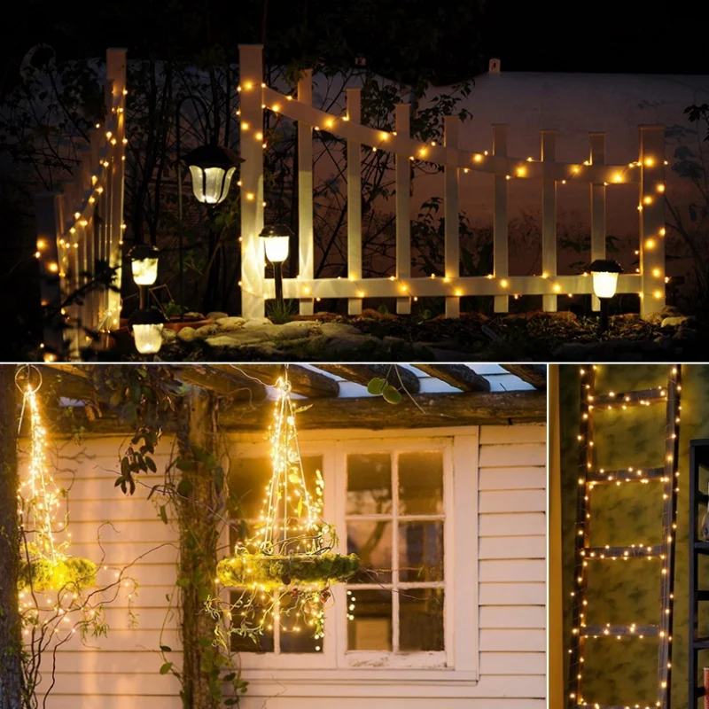 

Fairy String Lights Battery Operated Waterproof 20M 200 LED String Lights Copper Wire Holiday Lights Christmas Garden Decor