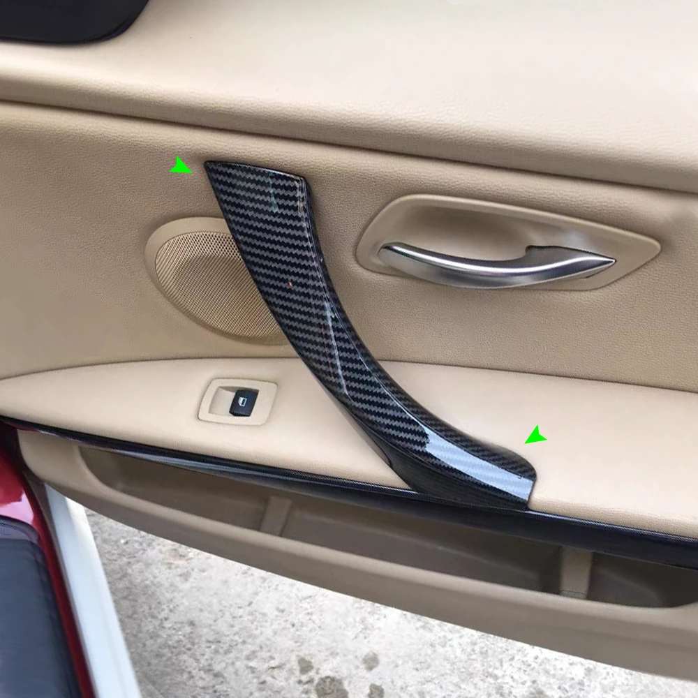 6pcs Car Carbon Style Interior Door Handles / Inner Armrest Handle Pull Trim Cover For BMW 3 Series E90 E91 325 330 318 | Автомобили и