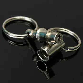 

50pcs Detachable Key Ring Snap Lock Holder Alloy Pull Apart Double end Key Rings Removable Keyring Quick Release Keychain Tools