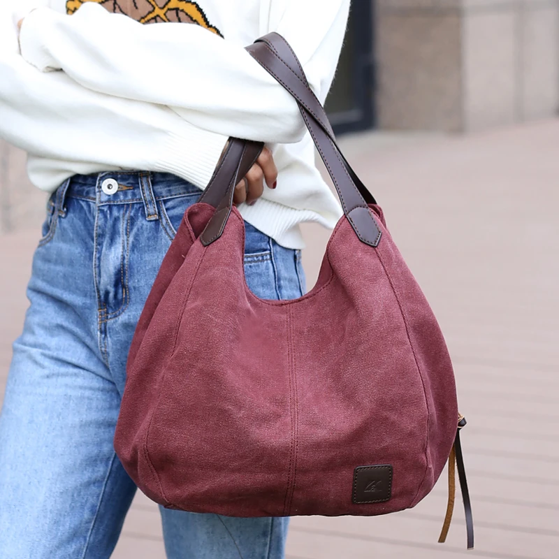 Холщовая Сумка, винтажная Холщовая Сумка на плечо, женские сумки, Дамская ручная сумка, сумка-тоут, повседневная сумка, женская сумка-тоут