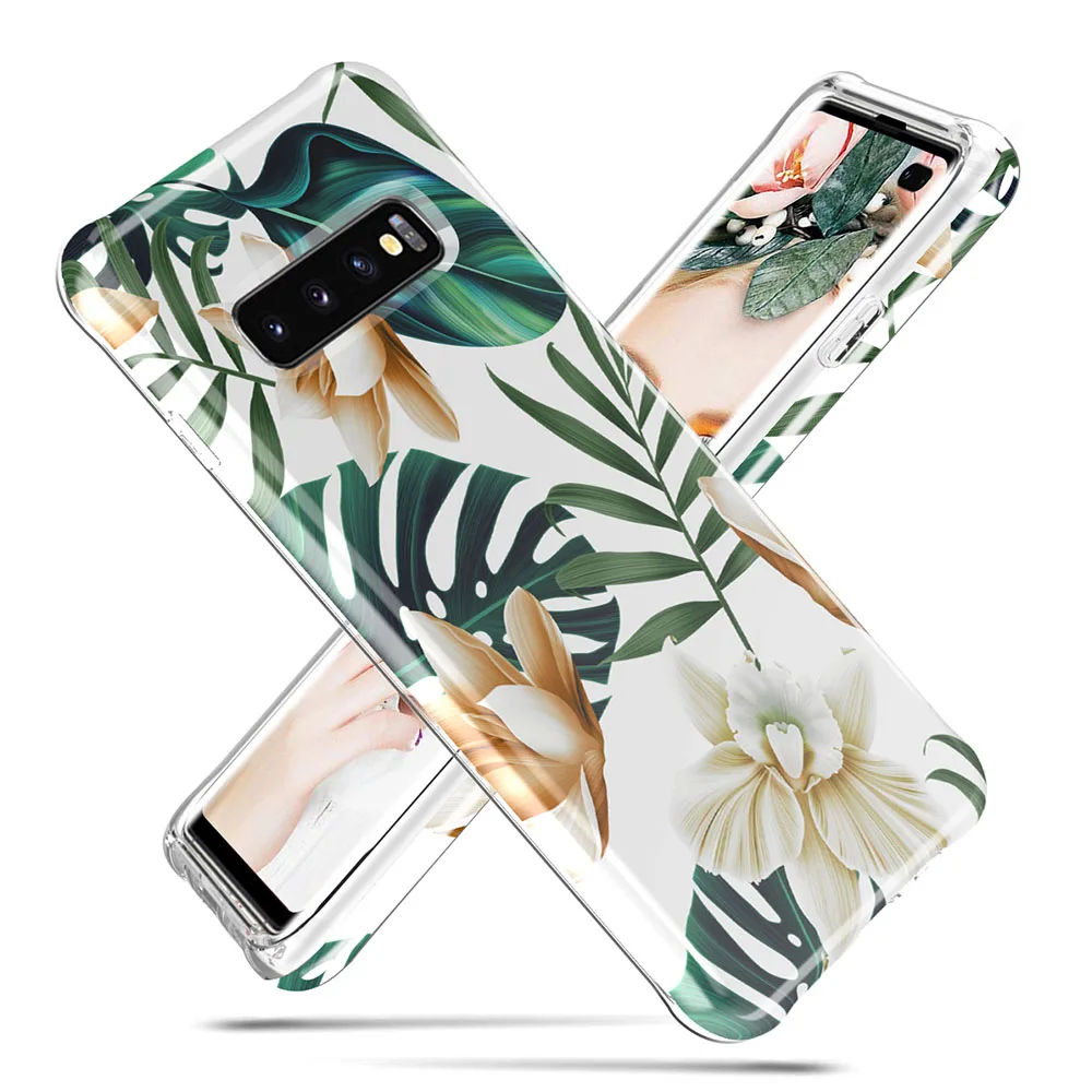 

2 in 1 Full Cover Phone Case For Samsung Galaxy S10 Plus Note 10 Pro Screen Protective Film Shockproof Cases Glitter Back Cover