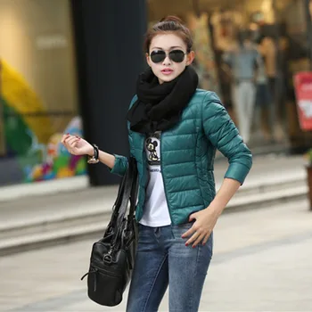 

Winter Women Short Parkas Solid Slim Female Cotton Jacket Long Sleeve Thin Soft Jacket Women Padded Overcoat