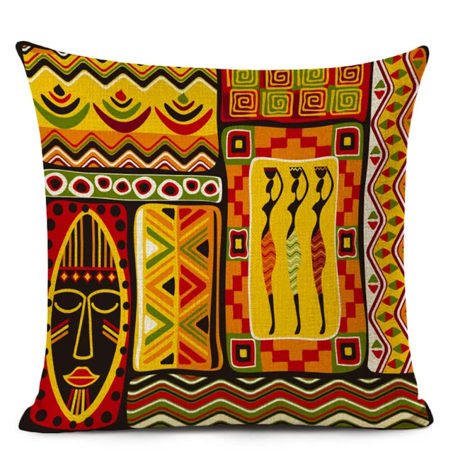 Чехол для подушки в этническом стиле, Африканский этнический геометрический узор, декоративная наволочка, льняная наволочка для дивана, домашний декор - Цвет: 13