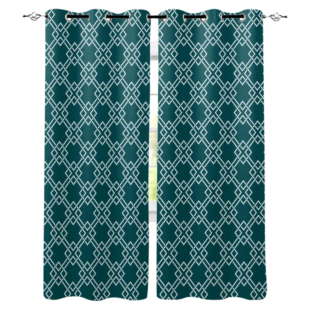 

Modern Geometric Mesh Curtains Window Living Room Curtains Kitchen Indoor Window High Blackout Curtain Thick