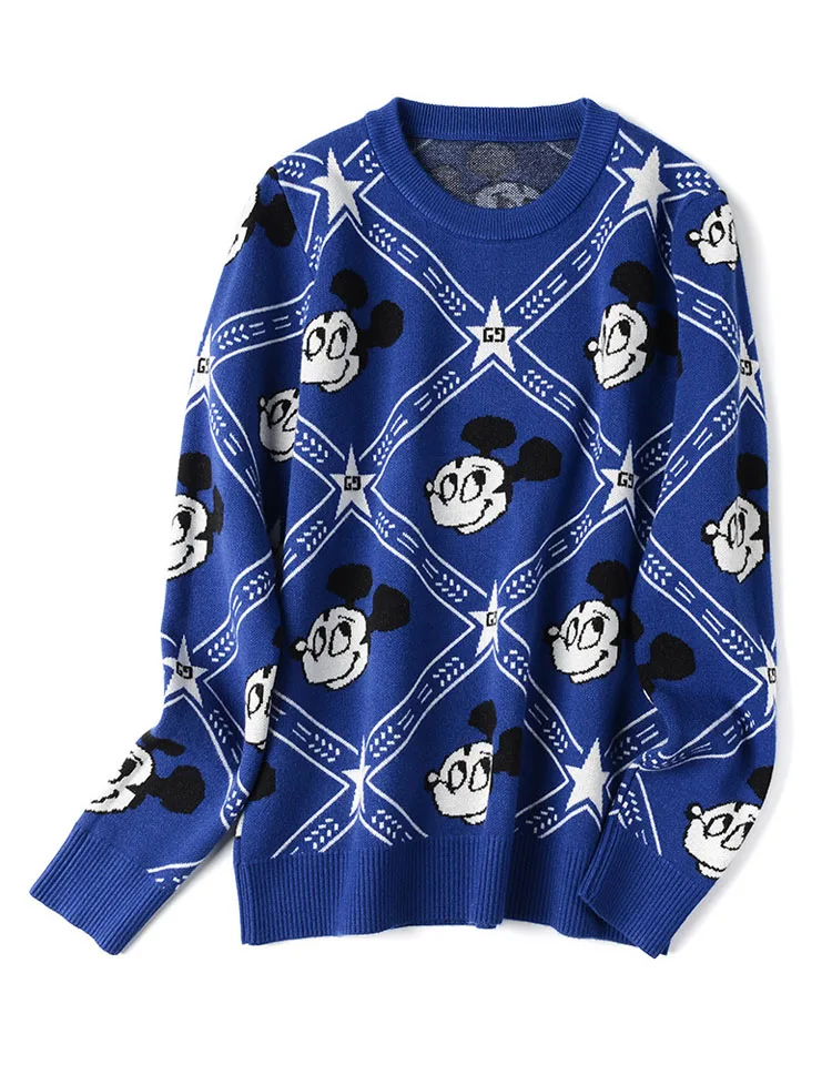 Корейский женский свитер с длинными рукавами Женский вязаный пуловер Микки