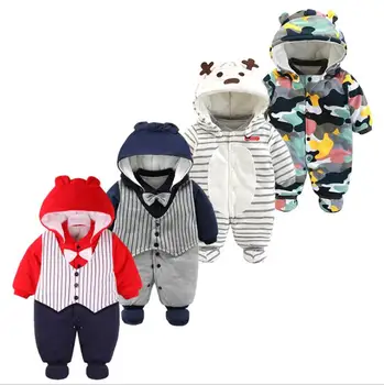 

Newest Baby Winter clothes Hooded Fleece Romper for Baby Girls Boys Cartoon Animal Fox Jumpsuit for infant toddler outfits
