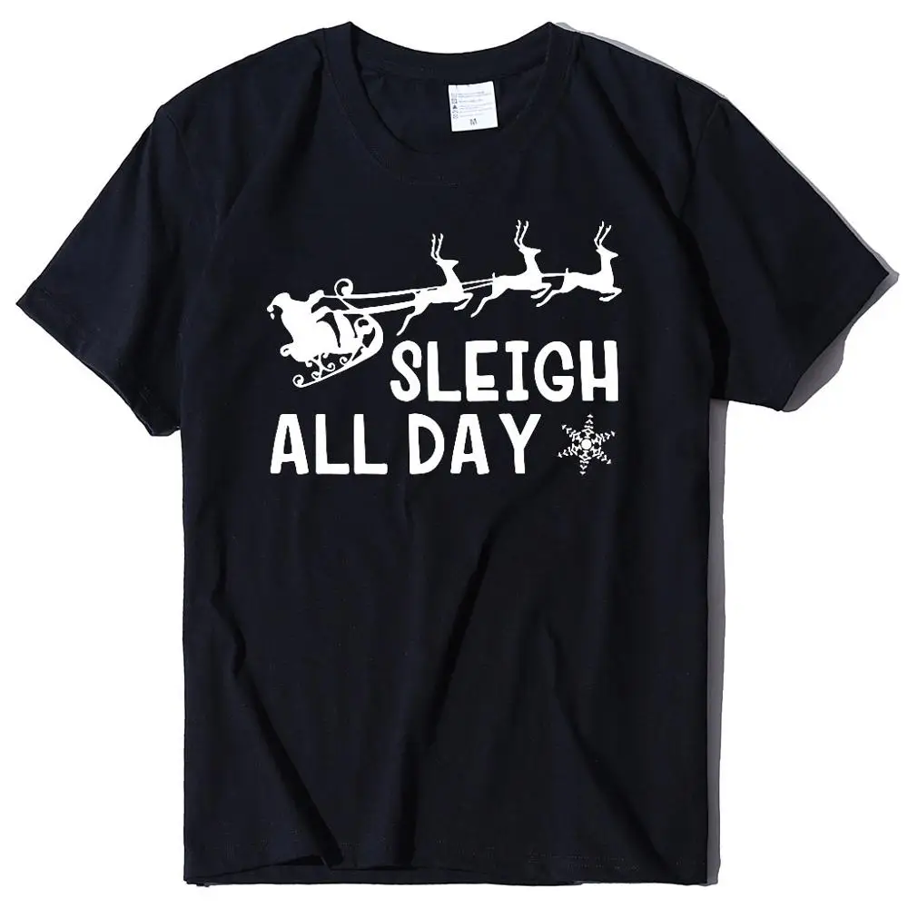 

T Shirt Women 2020 Kawaii Sleigh all day Printed Loose Top Tees 100% Cotton O Neck TShirt Plus Size