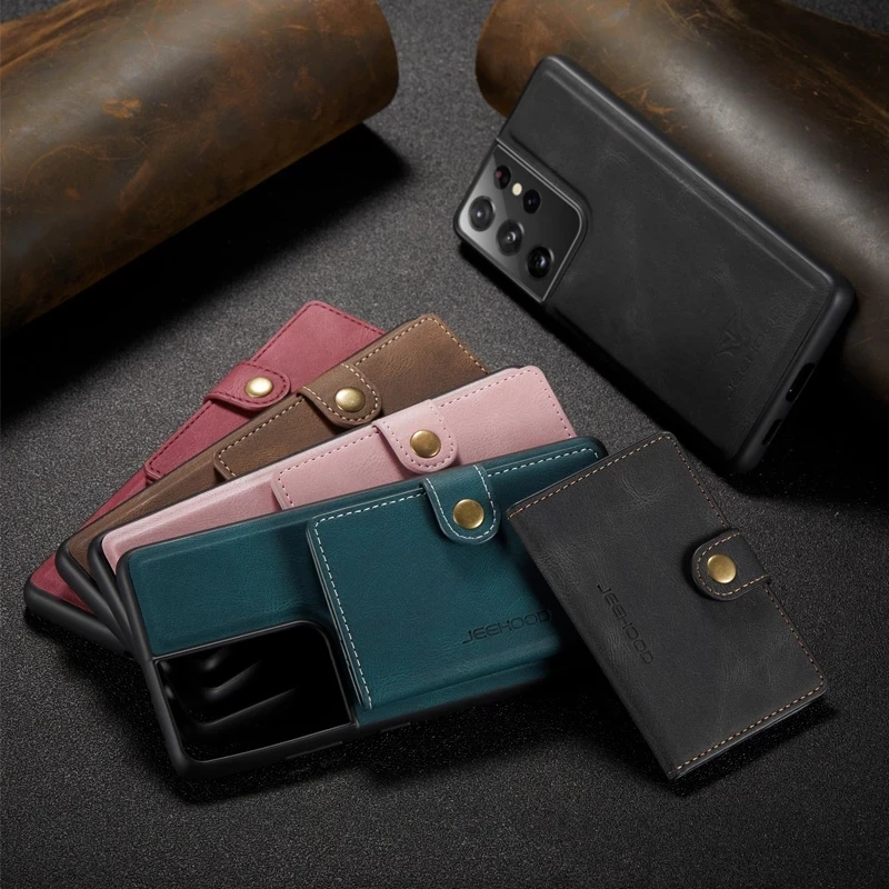 

Suitable For Samsung 21 Ultra S21 S20 Fe Note 20 9 8 A51 A71 A72 A42 A125g High Quality Leather Magnet Wallet Mobile Phone Case