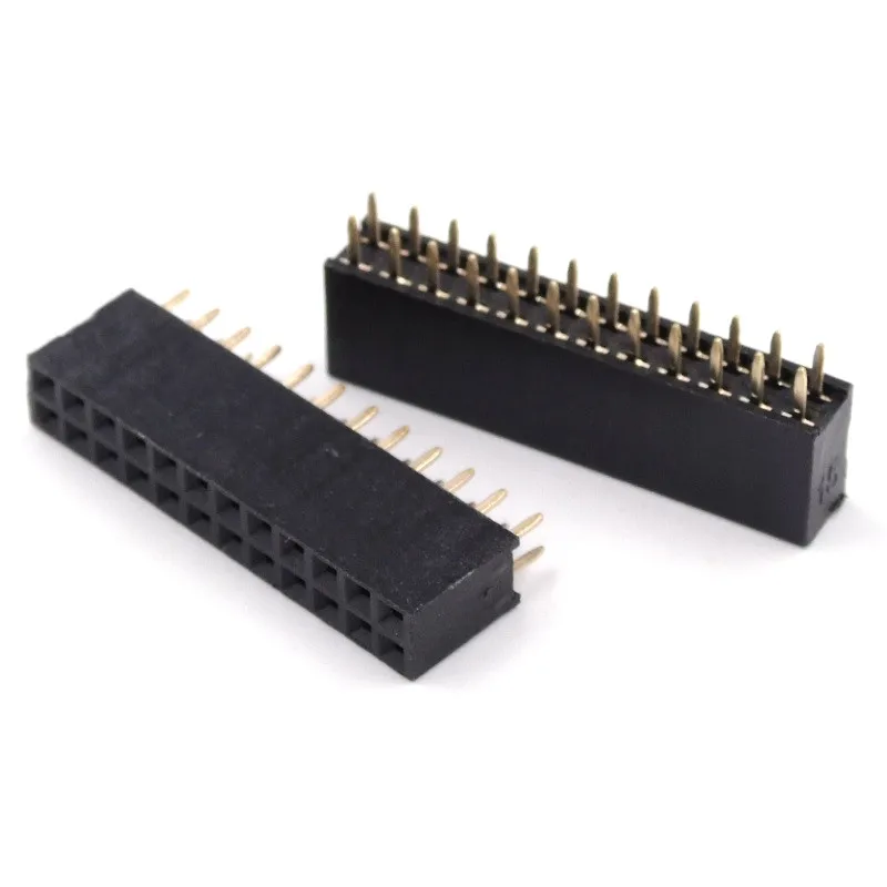 10PCS Double Row Pin Female Header Socket Pitch 2.54mm 2*2p 3p 4p 5p 6p 8p 10p 12p 40p Pin Connector pin header