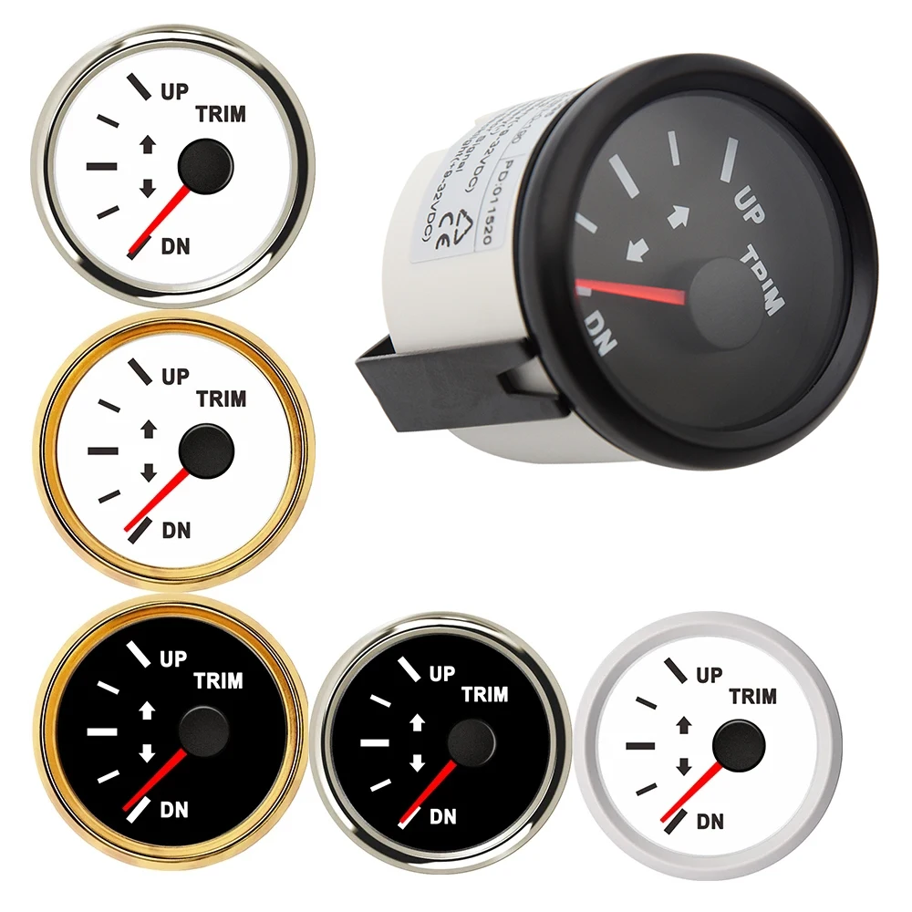 Boat Trim Calibro 52 Millimetri Marine Trim Tilt Indicatore Per Entrobordo Fuoribordo Motore Auto Moto Up Dn Trim Calibro 0-190Ohm/160-10Ohm