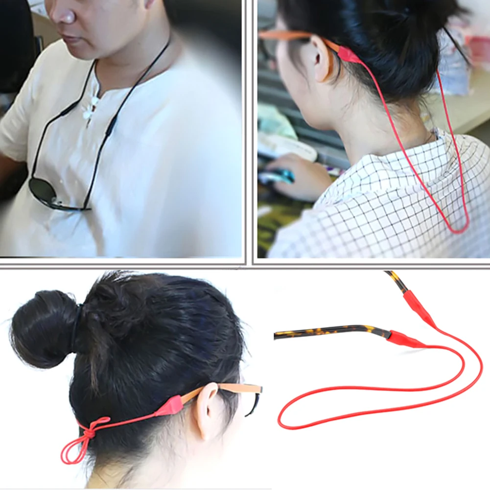 

Candy Color Elastic Silicone Eyeglasses Straps Sunglasses Chain Sports Anti-Slip String Glasses Ropes Band Cord Holder