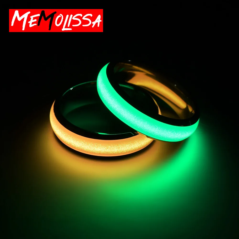 Men Ring Stainless-Steel Tabs Anillos Bague Novelty Femme Mujer Noctilucent