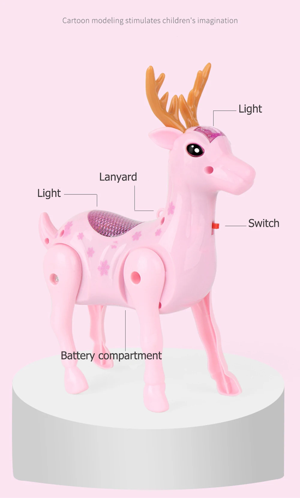 Электрический поводок для животных Sika Deer милый матч Sika Deer детская игрушка бег красочные огни Музыка Рождественский подарок светящаяся музыка