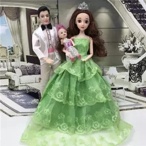 Настоящая беременная мать кукла аниме семья 3 человека кукла набор мама папа маленькая Келли девочка ребенок набор может быть подарок на день рождения - Цвет: Цвет: желтый