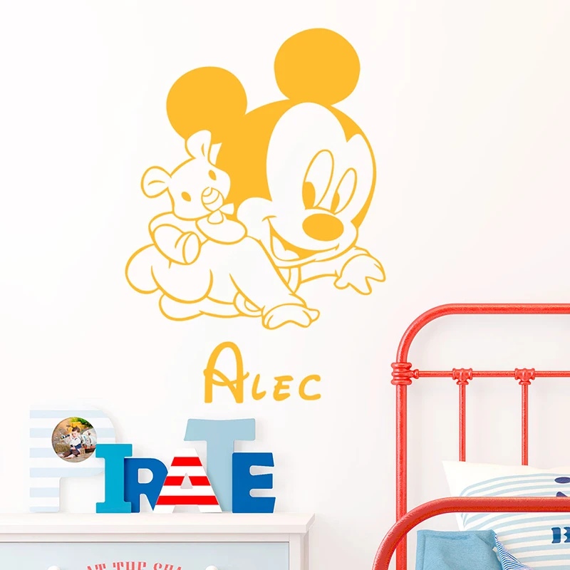 Cartoon Disney Mickey Mouse Vinyl Wall Stickers For Home Decor Living Room Nursery Kids Room Decoration Mural Wall Art Decals