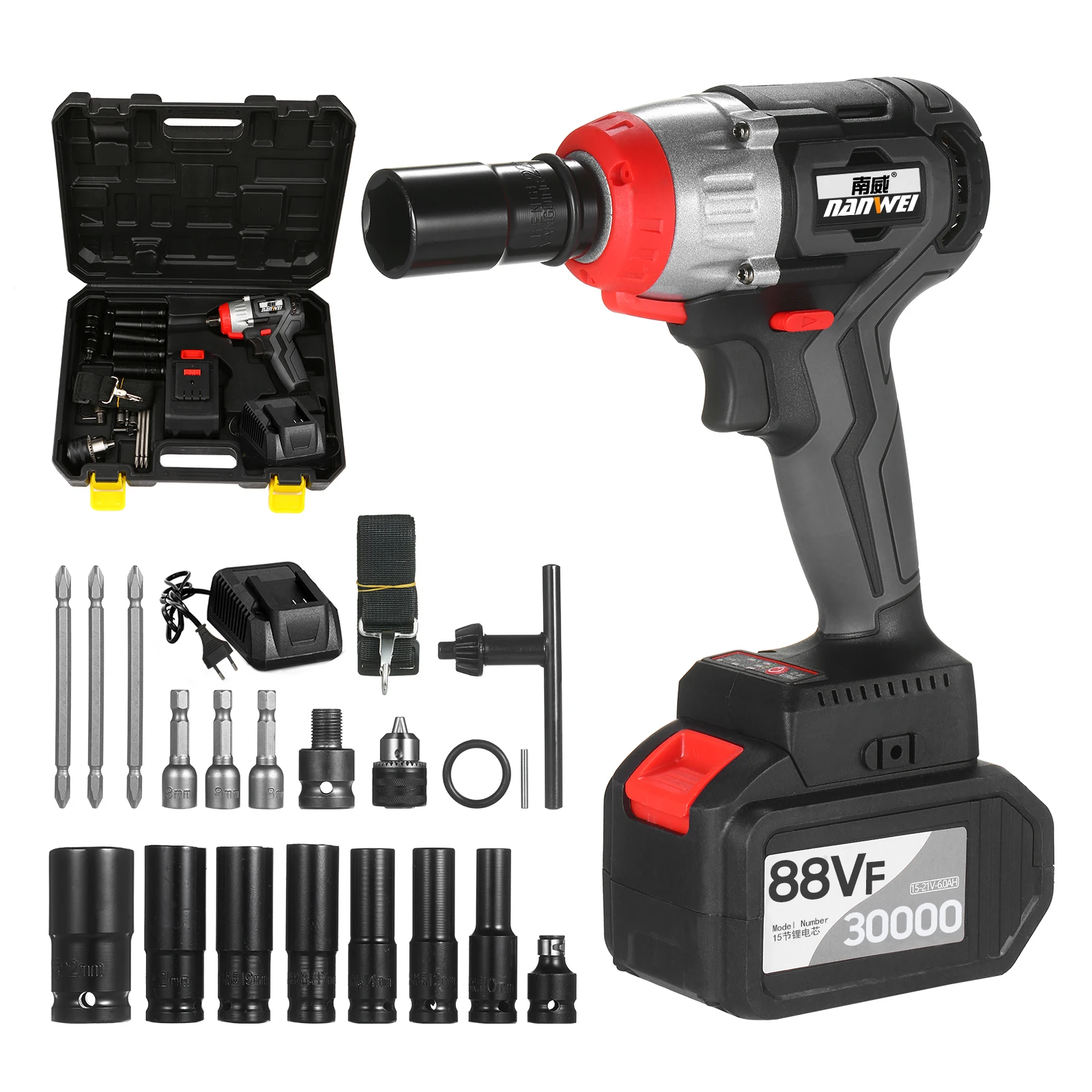 Cordless Impact Wrench 6.0A Li-ion 1/2 