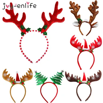 

Christmas Headband Reindeer Xmas Tree Headwear Hair Band Decorations Children Christmas Costume Party New Year Navidad 2020 gift