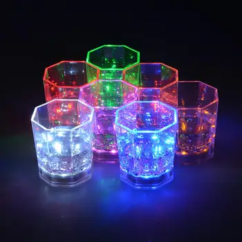 

LED Light Up Color Change Water Activated Beer Octagonal Cup Mug Party Props Drinkware Mugs