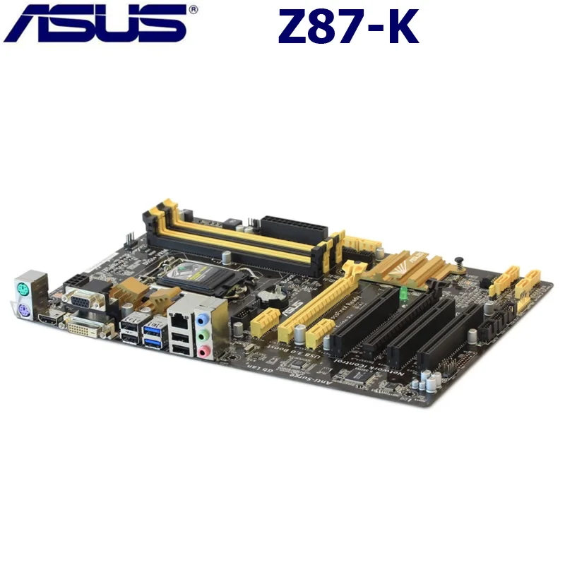 LGA 1150 DDR3 ASUS Z87-K материнская плата для рабочего стола Intel Z87 Cpu Core i7/i5/i3 32 Гб PCI-E 3,0 USB3.0 оригинальная б/у Z87-K материнская плата ATX