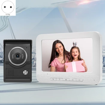 

7-Inch Wired Video Doorbell Video Intercom Rain Camera Video Intercom Two-Way o Remote Unlock Video Doorbell EU Plug