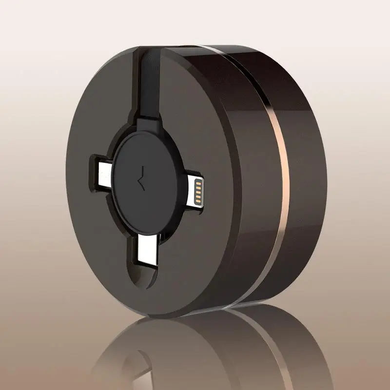 3 в 1 Телескопическая USB зарядная Кабельная линия для передачи данных одна тяга