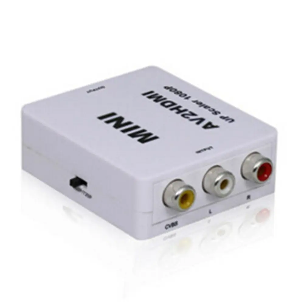 Белый HDMI К AV скейлер адаптер HD видео конвертер коробка HDMI к RCA AV/CVSB L/R видео 1080P HDMI2AV Поддержка NTSC PAL - Цвет: Белый