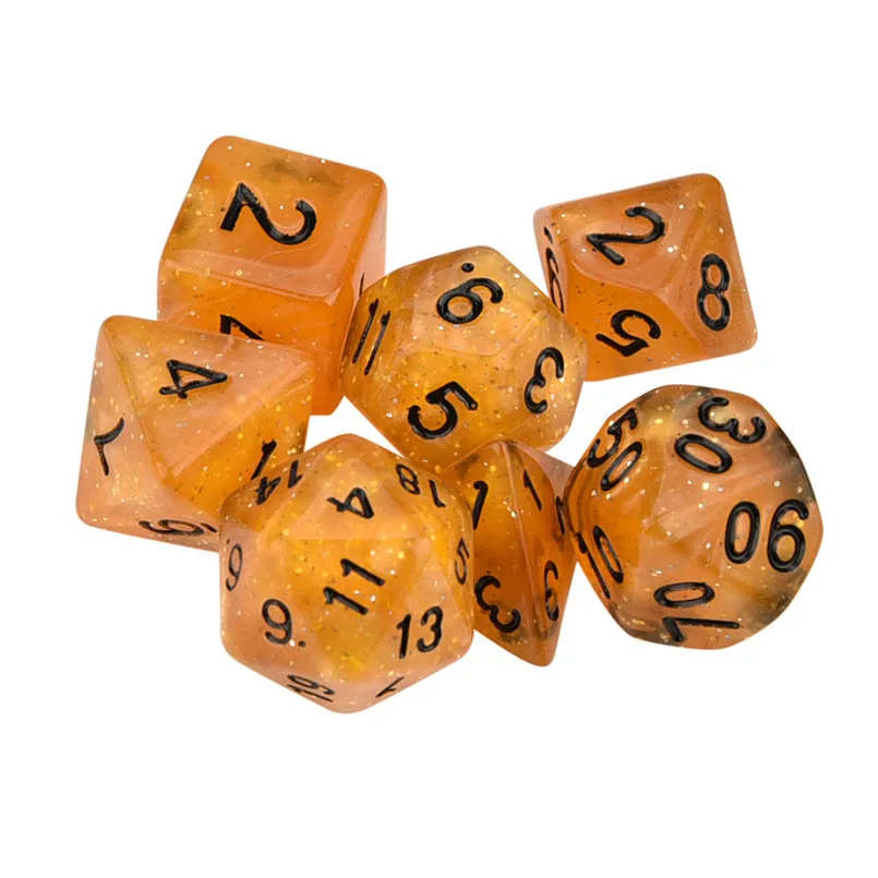 7Pcs dice set TRPG game polyhedron dados de rpg multi-faceted acrylic dice brand new dnd dice sets Игральные кости 30A19 (9)