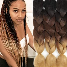 Hair-Extensions Braiding Pre-Stretched Ombre Synthetic Wholesale 24inch-Box 100G Wonderlady