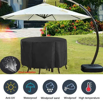 

Outdoor Furniture Table Cover Garden Furniture Waterproof Dust Cover Round Table Chair Rain Covers UD88