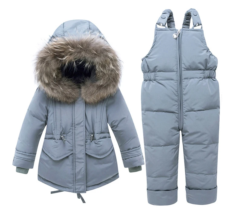 Dollplus/Коллекция года, детская зимняя тонкая пуховая куртка, парка Детский комбинезон с капюшоном и натуральным мехом теплые комплекты Детское пальто зимняя одежда для девочек