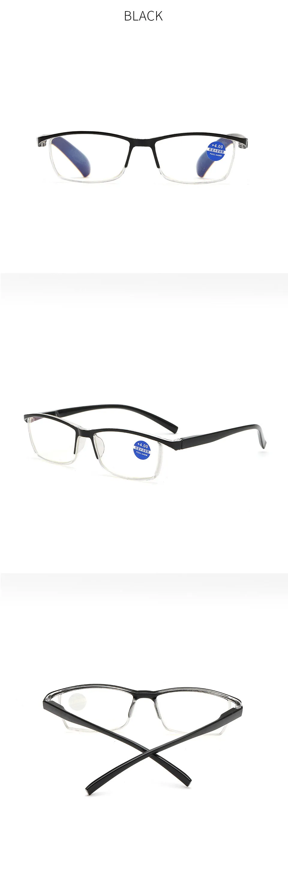 Модные очки для чтения для мужчин и женщин, светло-голубые пресбиопические очки