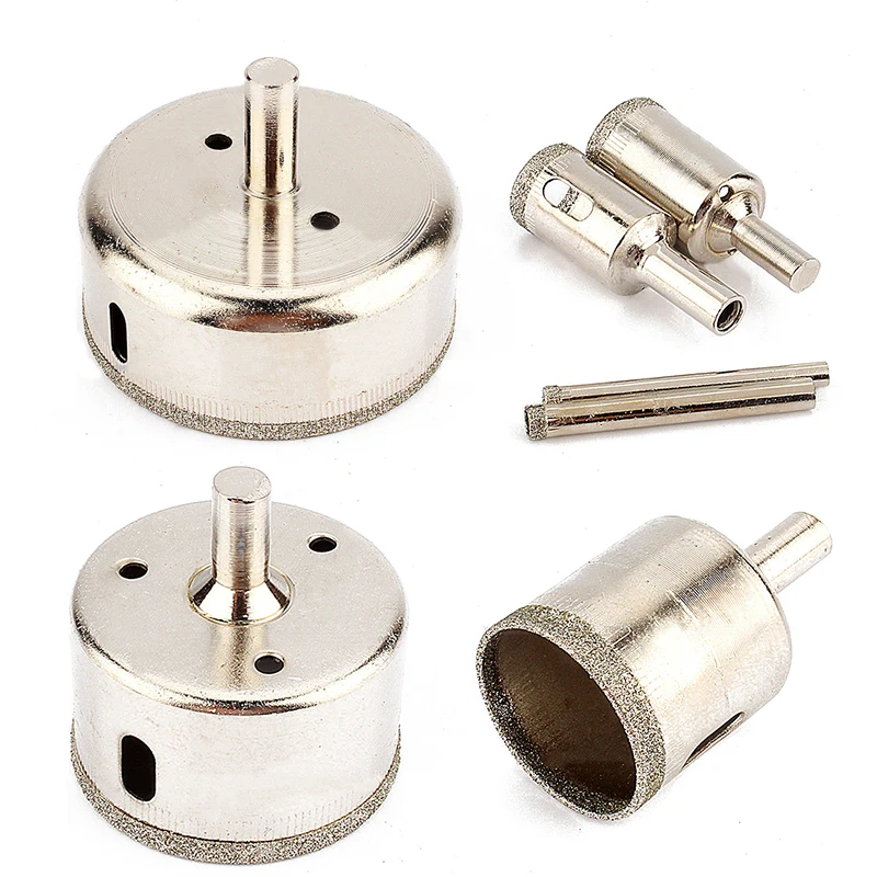 DWZ 14pcs Diamond Coated Hole Saw Drill Bit Tool Set for Tiles Marble Glass 3mm-70mm