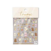 

5D Thin Tough Nail Art Stickers Decals Frosted Thin Transparent Cartoon Cute Doll Bear Nail Polish Sticker Nail Wraps Decoration