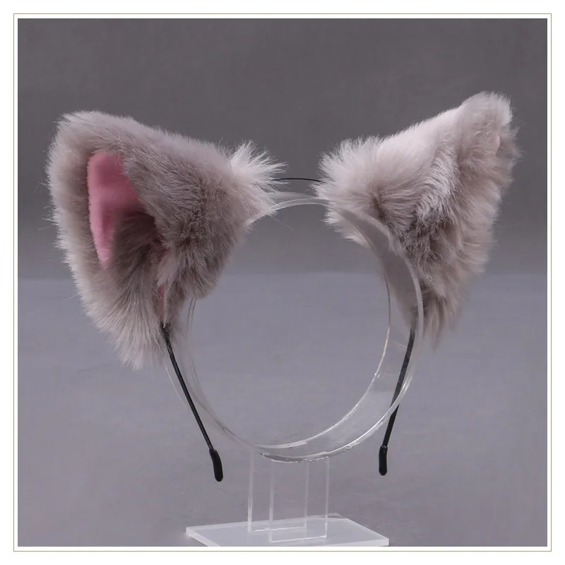 Cosplay Cute Cat Fox Fur Ear Hair Hoops Night Party Anime Lolita Hairband Fur Headbands Clip Girl Hair Accessories Ear Hair Band wonder woman costume