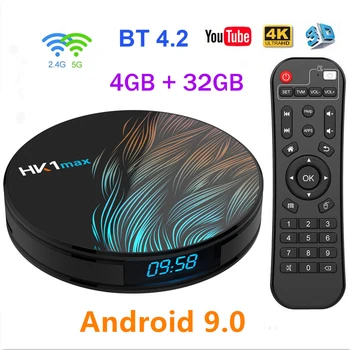 HK1 Max Android 9.0 TV Box Quad Core RK3328 64bit USB3.0 2.4G 5G WIFI H.265 4K Miracast IPTV 4G 32G Set Top Box PK H96 MX10 X96