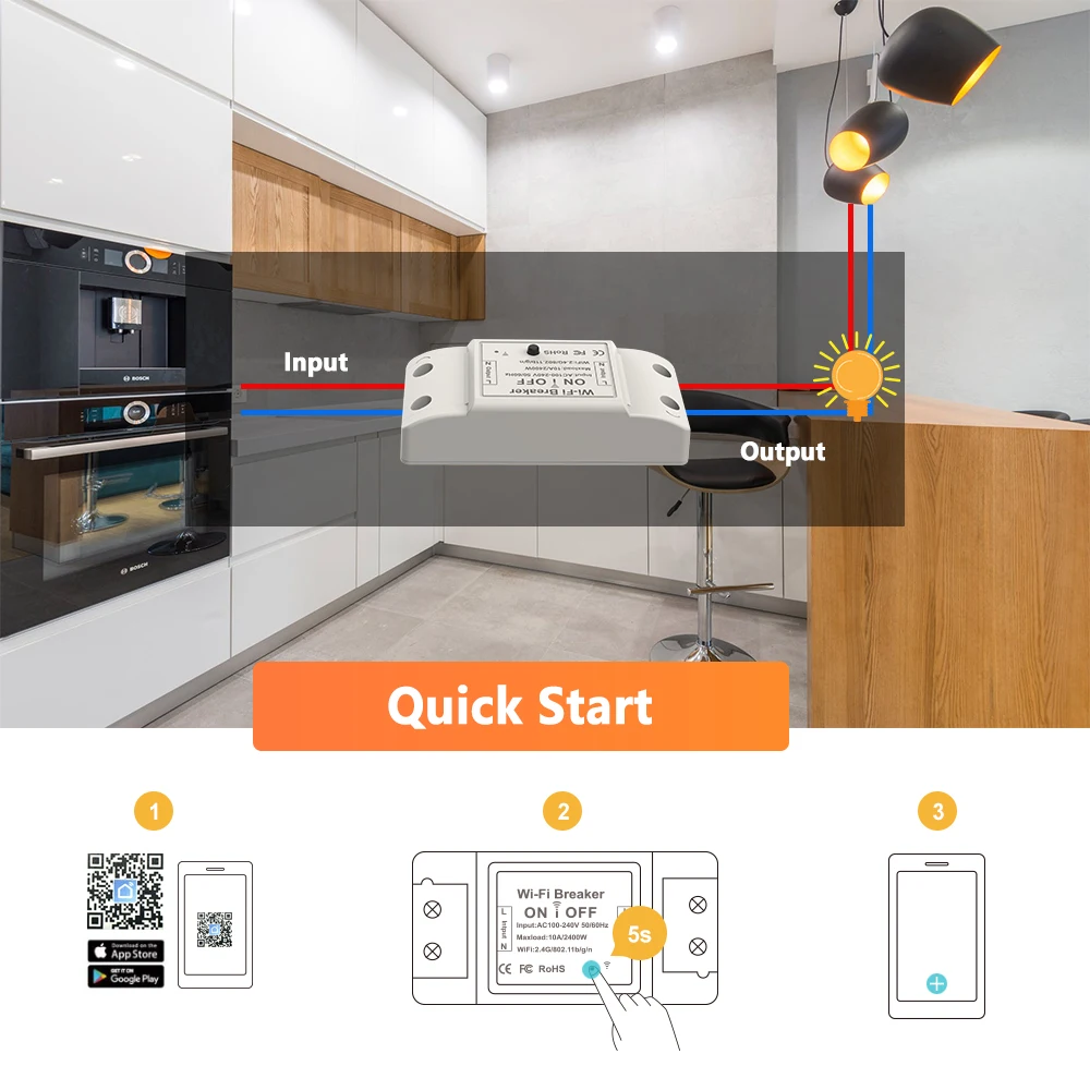 Wireless Remote Control Diy Wi - Fi Breaker Mini Homekit Tuya Smart Wifi Switch With Alexa Google Home Wireless Remote Control Diy Wi - Fi Breaker Mini Homekit Tuya Smart Wifi Switch With Alexa Google Home