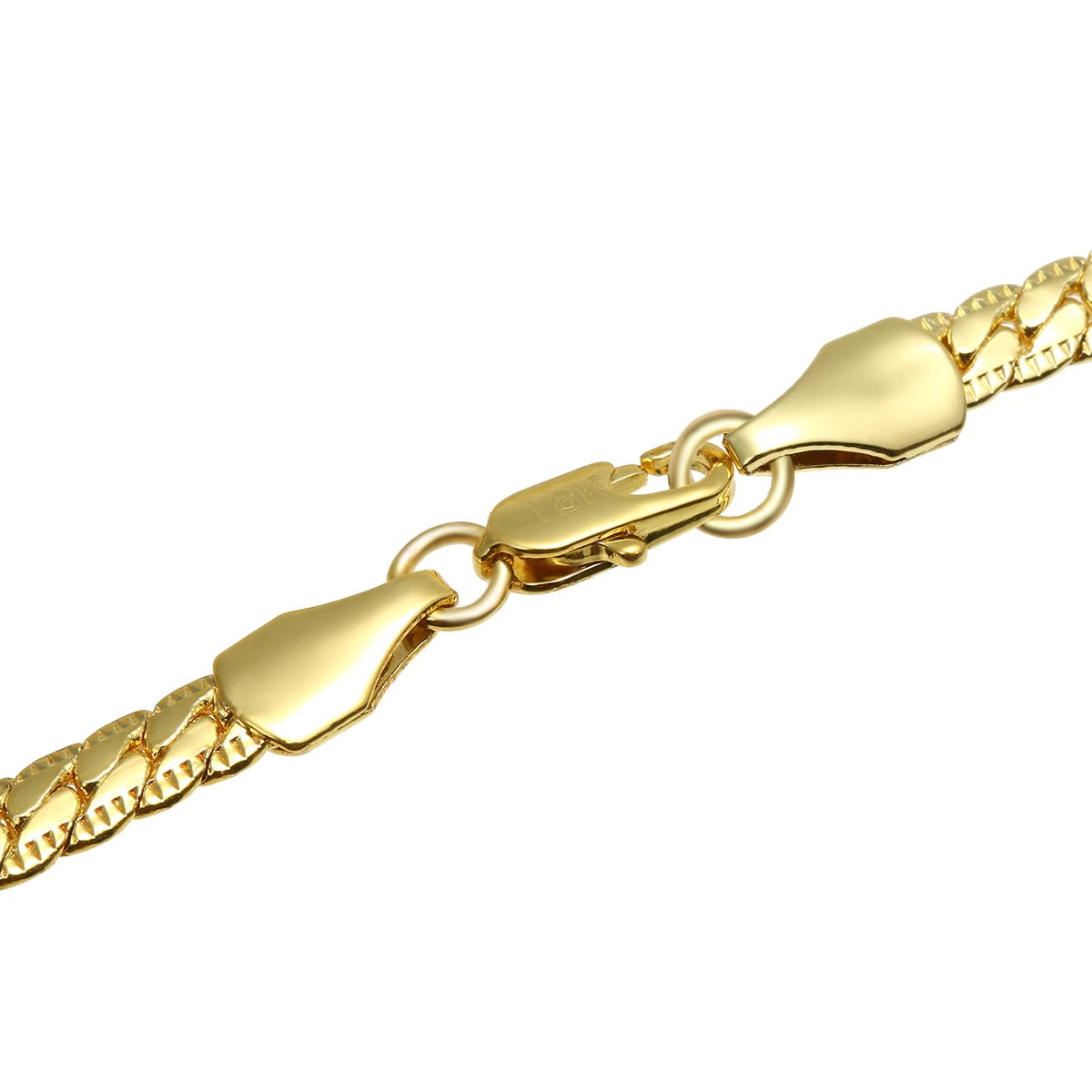 Women Men's Jewelry 18K Gold Plated Cuban Curb Link Chain Necklace 50cm
